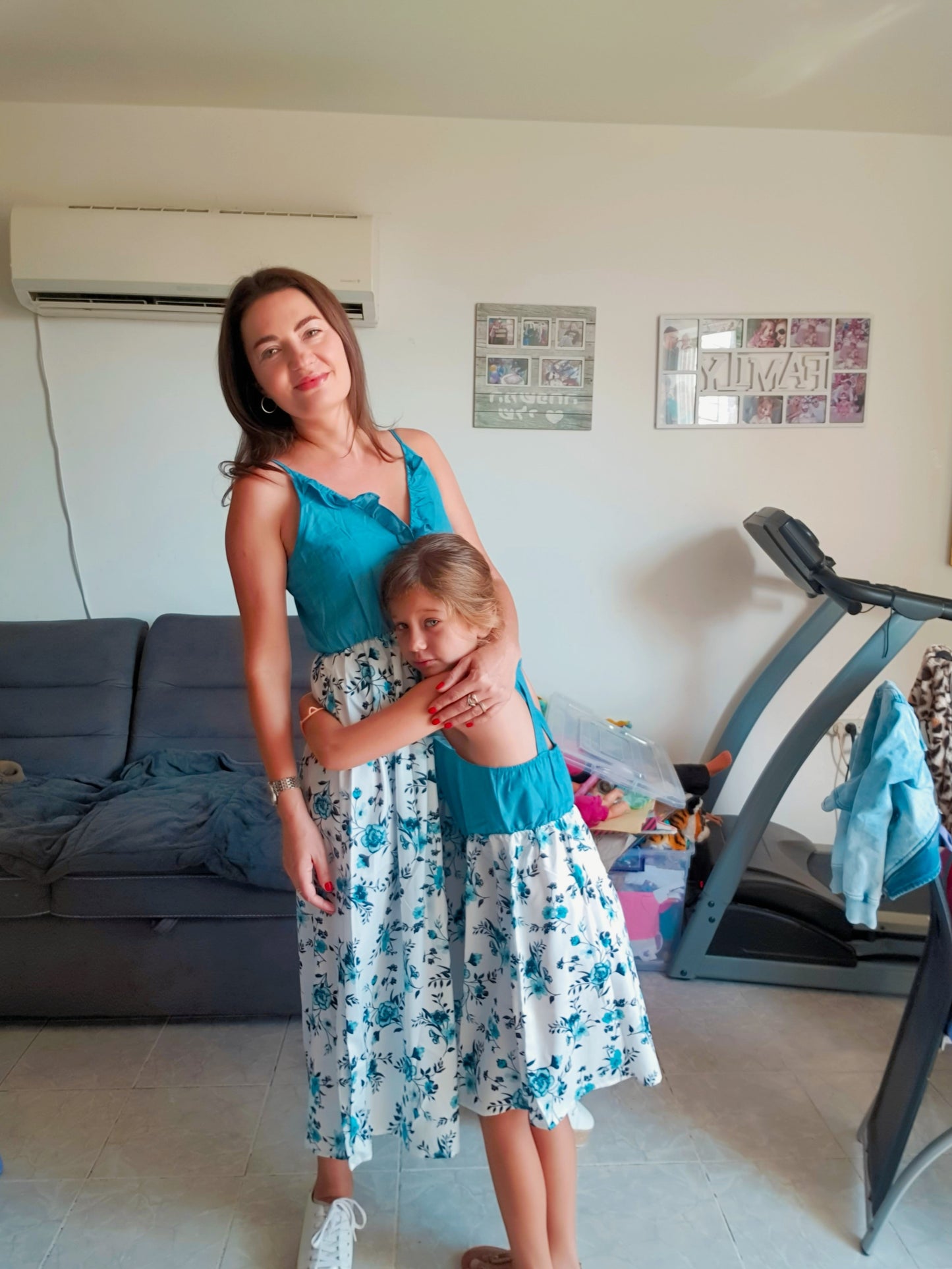 Mommy and me summer blue dress