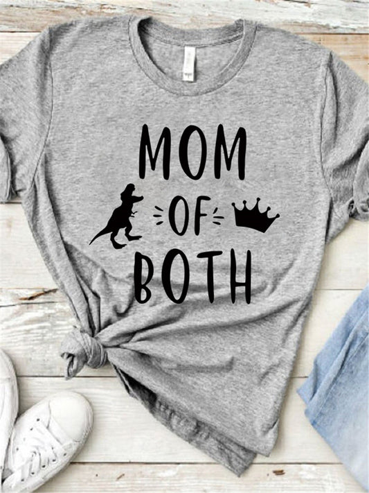 New Women's Short Sleeve T Shirts MOM OF BOTH