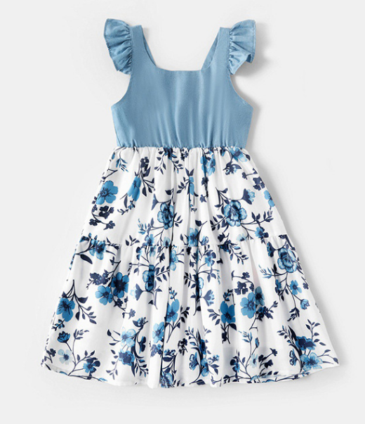 Mommy and me summer blue dress